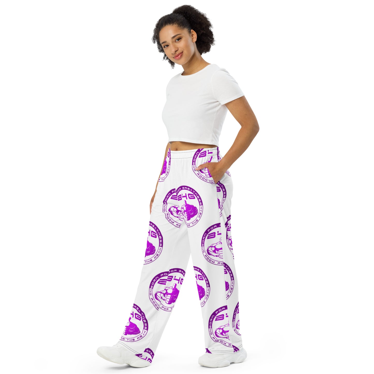 All-over print unisex wide-leg pants