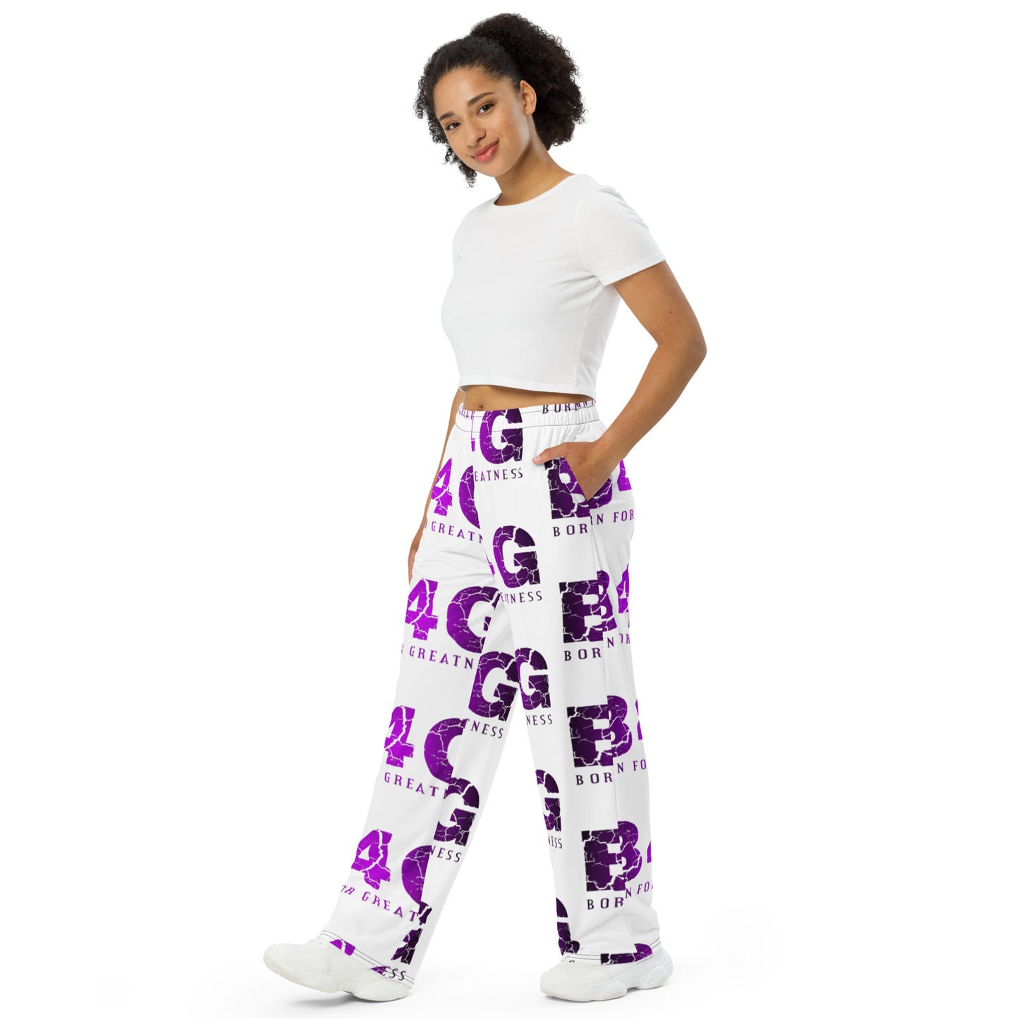 All-over print unisex wide-leg pants