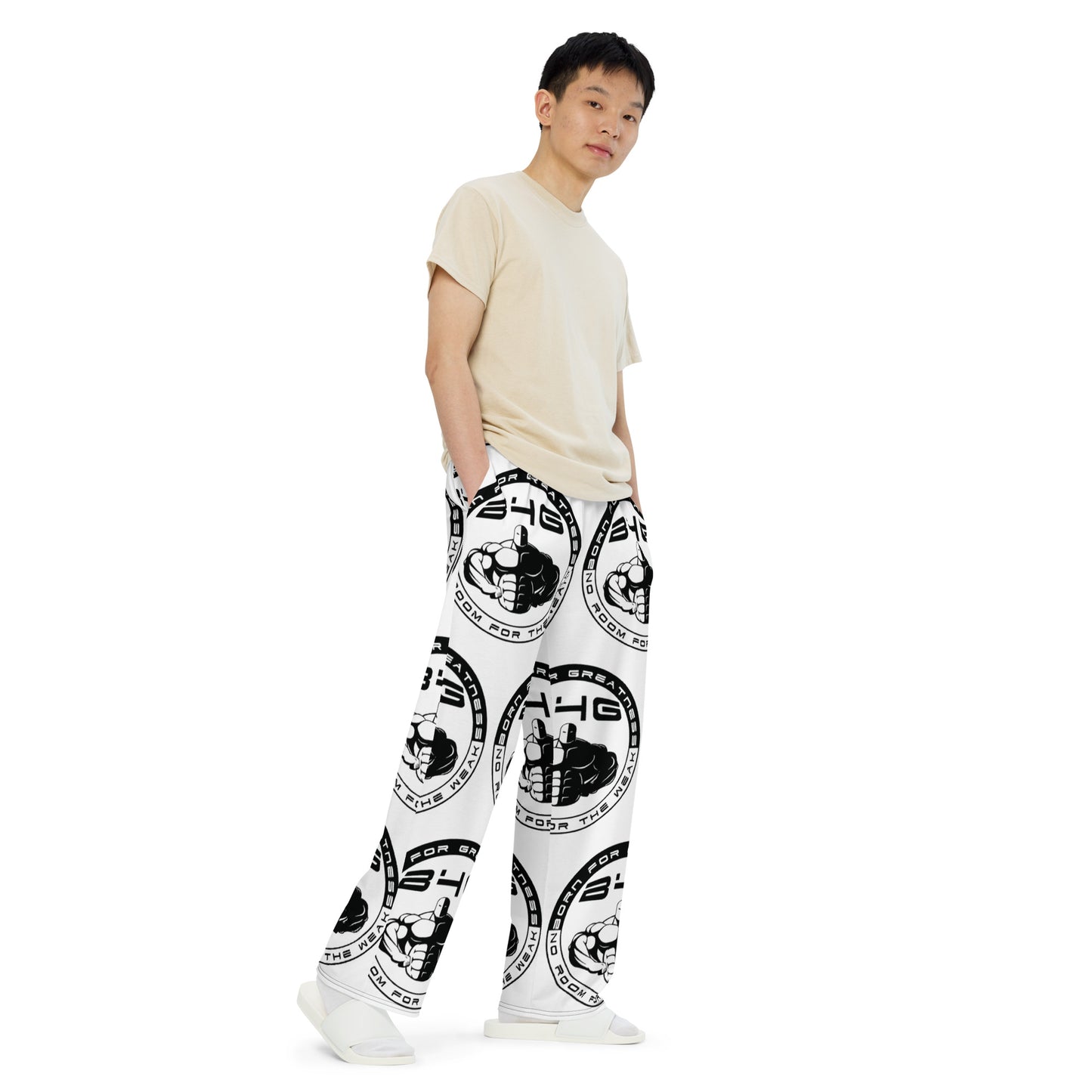 All-over print unisex wide-leg pants